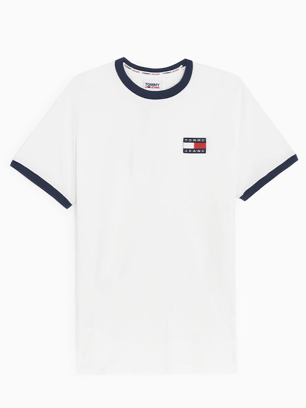 Tjm Badge Ringer Tee White / Twilight Navy / L