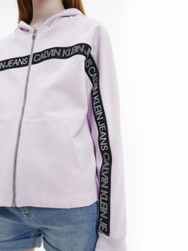 Logo Tape Zip Throug Lavender Pink / 10