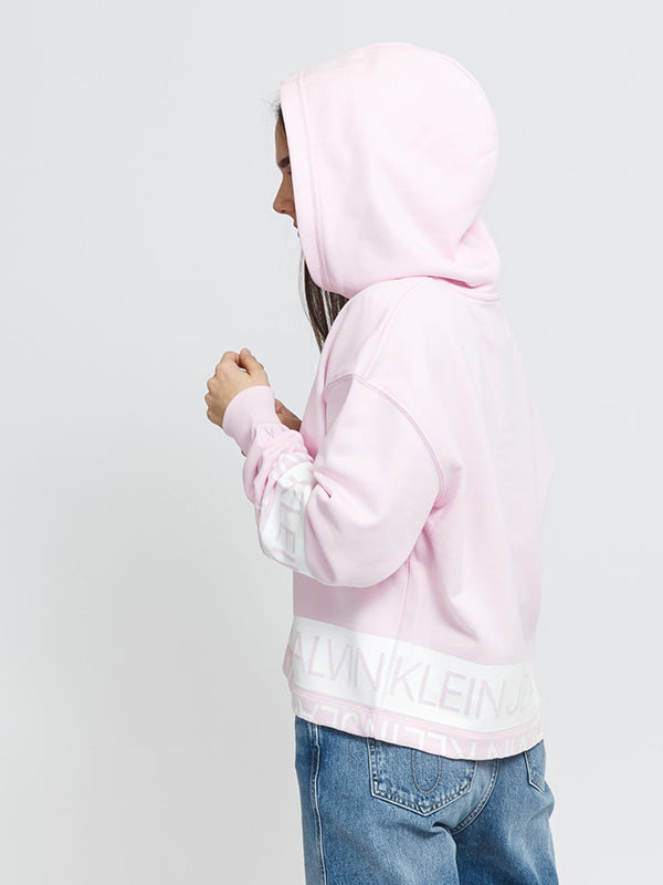 Mirrored Logo Hoodie Pearly Pink / Bright White / L