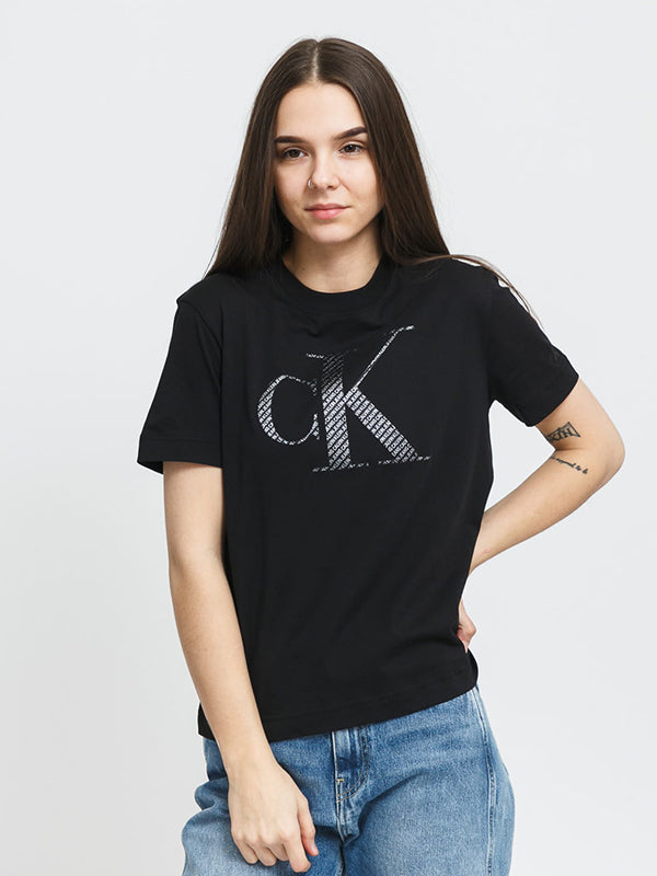 Satin Bonded Filled Ck Black/Logo Aop / L