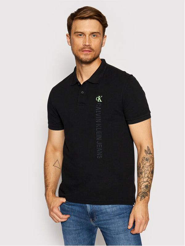 Washed Instit Polo Ck Black / L