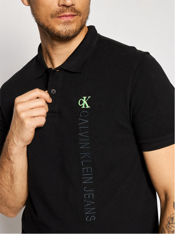 Washed Instit Polo Ck Black / L