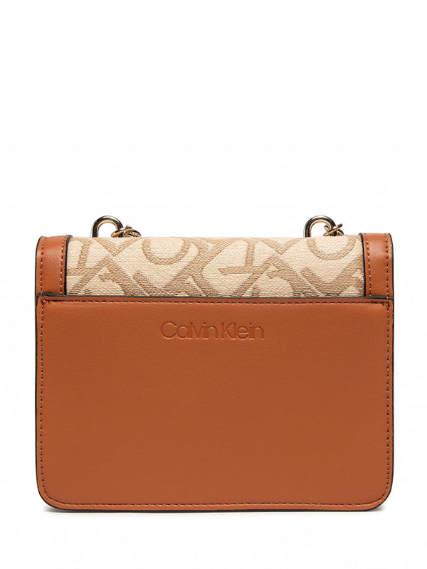 Flap Shoulder Bag Sm Cognac / Birch Signature Jacquard / OS