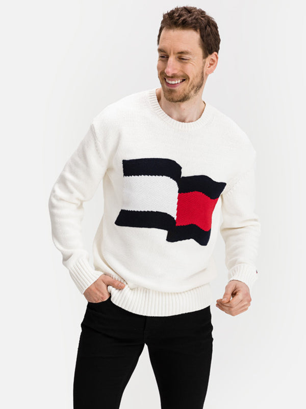 Big Graphic Sweater Ivory / L