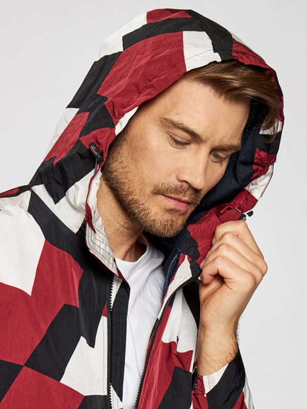 Lightweight Hooded P Dazzle Camo Rouge / L