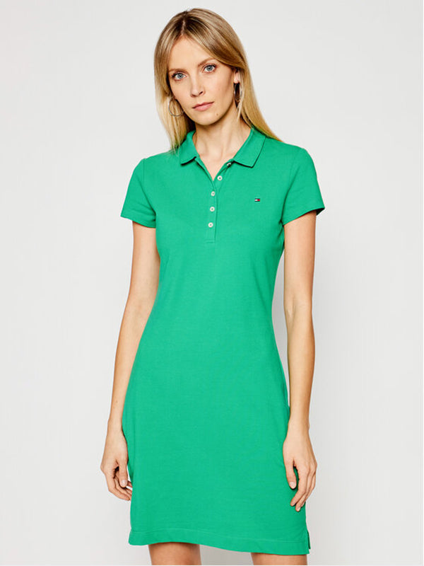 Slim Short Polo Dres Primary Green / L