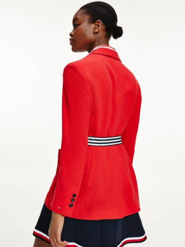 Crepe Belted Blazer Primary Red / 42