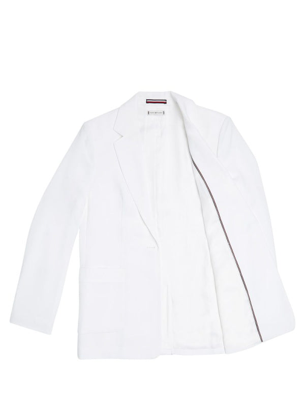 Crepe Belted Blazer Th Optic White / 42