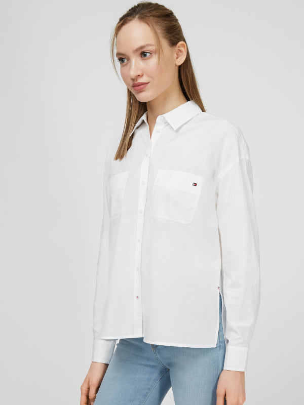 Crisp Poplin Relaxed Th Optic White / 42