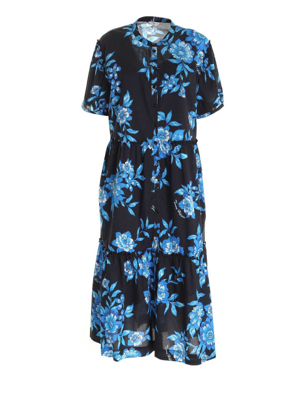 Voile Floral F&F Lon Hot House Floral / Bio Blue / 42