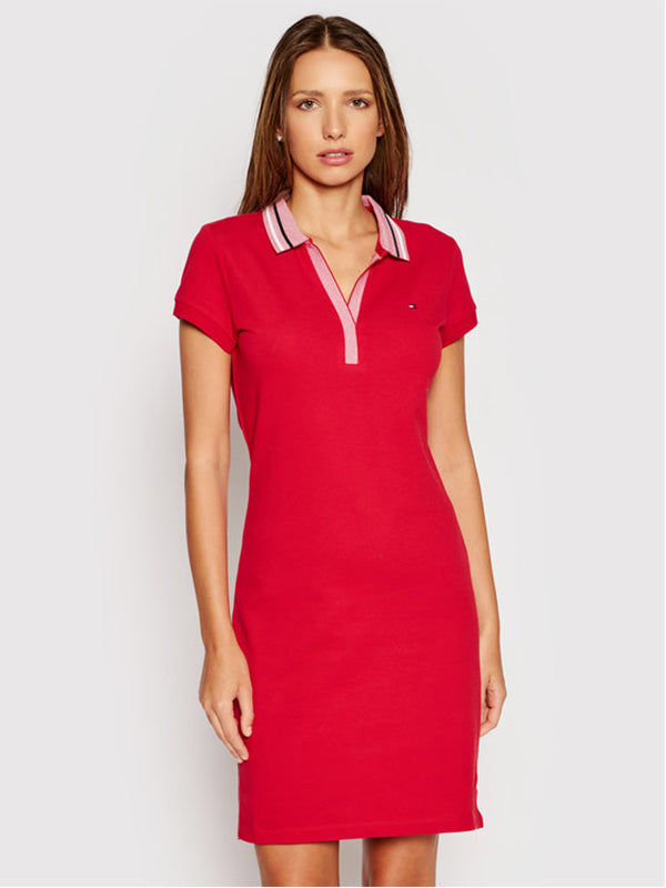 Tipping Slim Polo Sh Primary Red / L