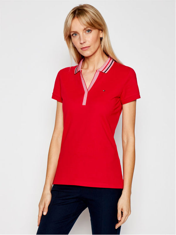 Slim Tipping Polo Ss Primary Red / L