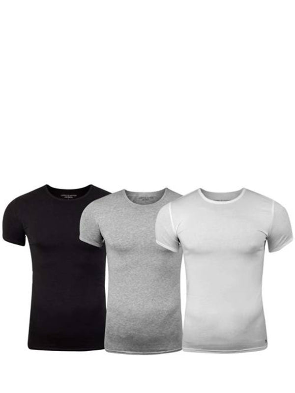 Stretch Cn Tee Ss 3P BLACK / GREY HEATHER BC05 / WHITE / XL