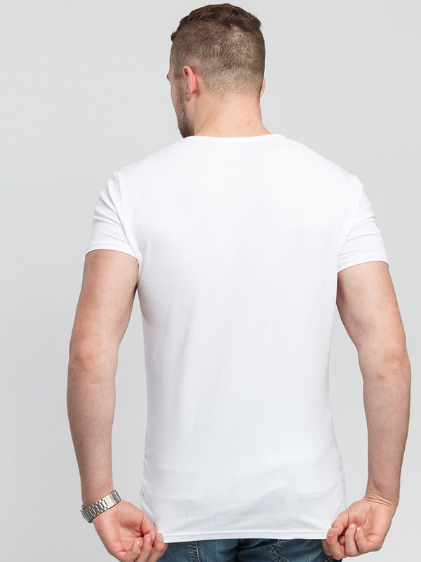 Stretch Cn Tee Ss 3P WHITE / XL