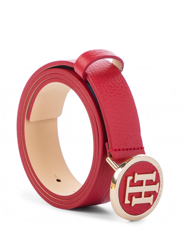 Th Round Buckle Belt Tommy Red / 90