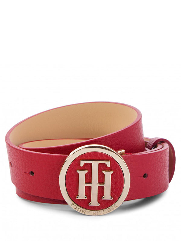 Th Round Buckle Belt Tommy Red / 90