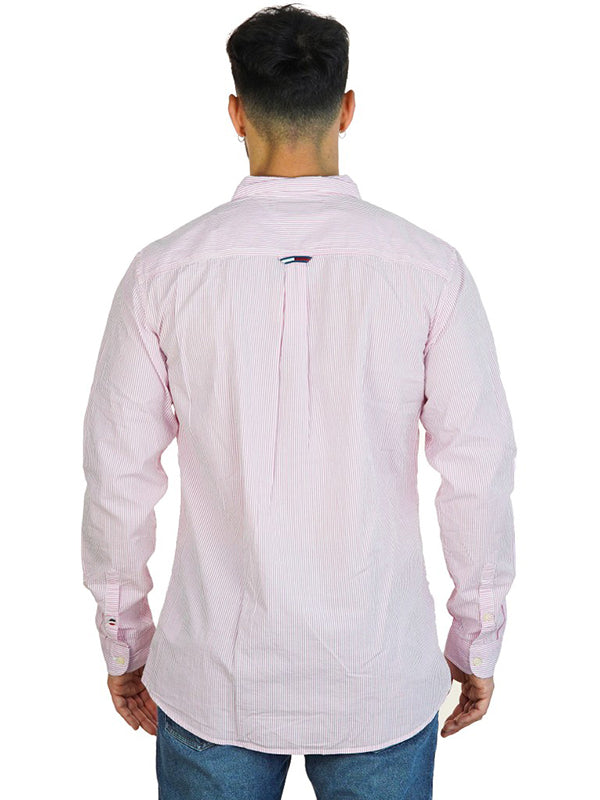 Tjm Seersucker Shirt FLAME SCARLET / CLASSIC WHITE / L