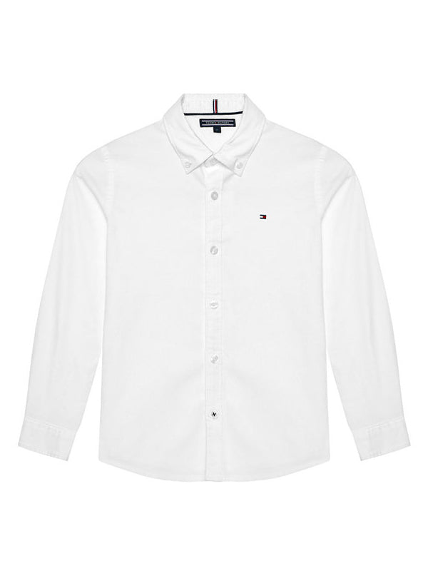 Boys Stretch Oxford Bright White / 10