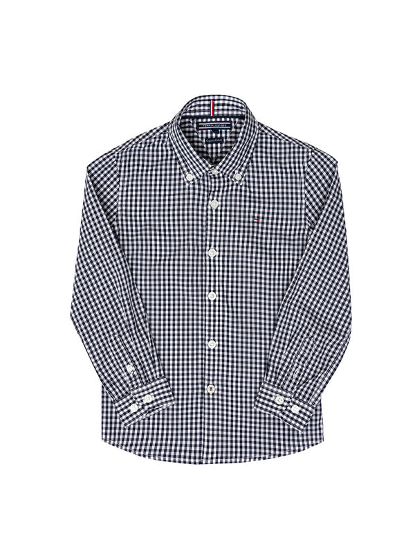 Boys Gingham Shirt L Sky Captain / 10