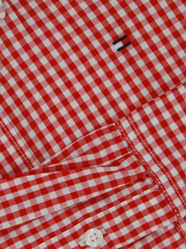 Boys Gingham Shirt L Apple Red / 10