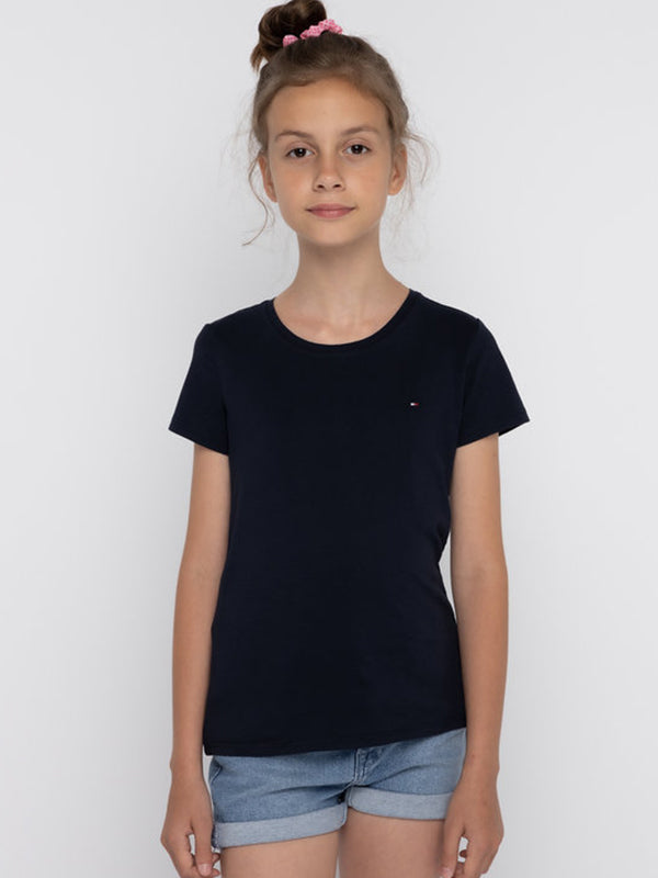 Girls Basic Cn Knit Sky Captain / 10