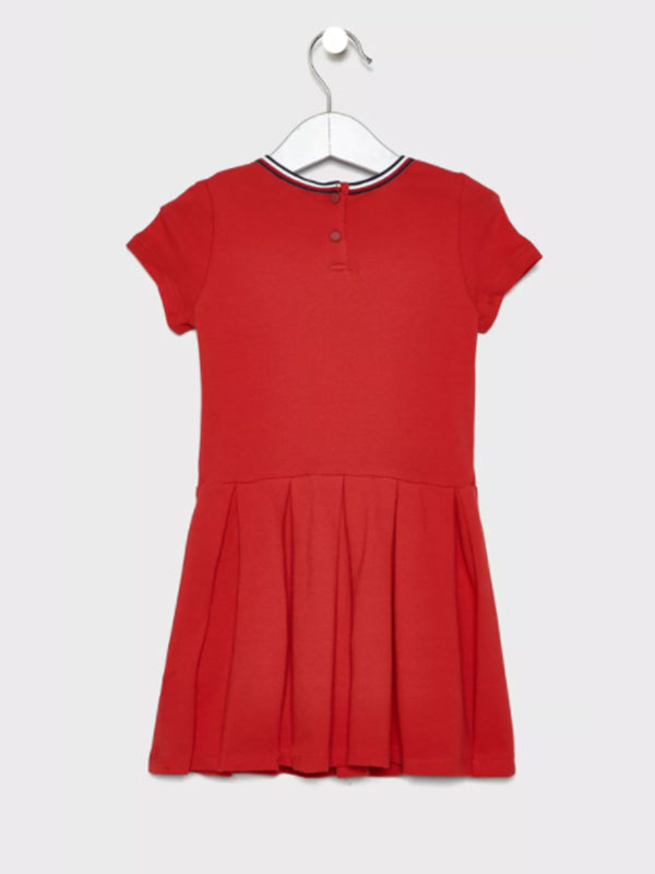 M Pleated Knit Dress TRUE Red / 4