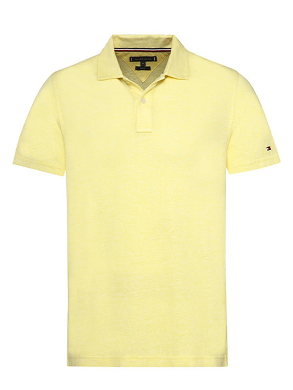 Linen Blend Slim Pol LEMON ZEST / L