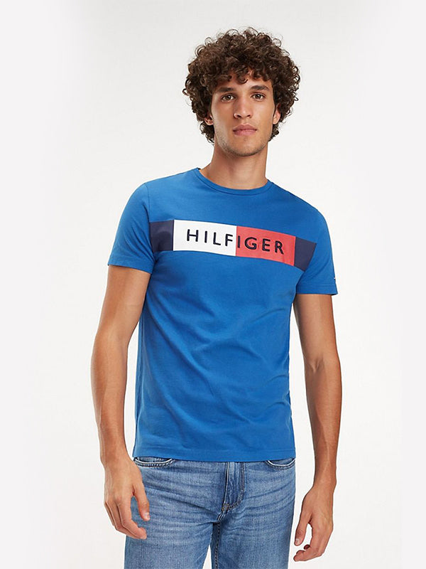 Stripe Hilfiger Tee BLUE QUARTZ / L