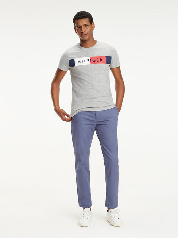 Stripe Hilfiger Tee CLOUD HTR / L