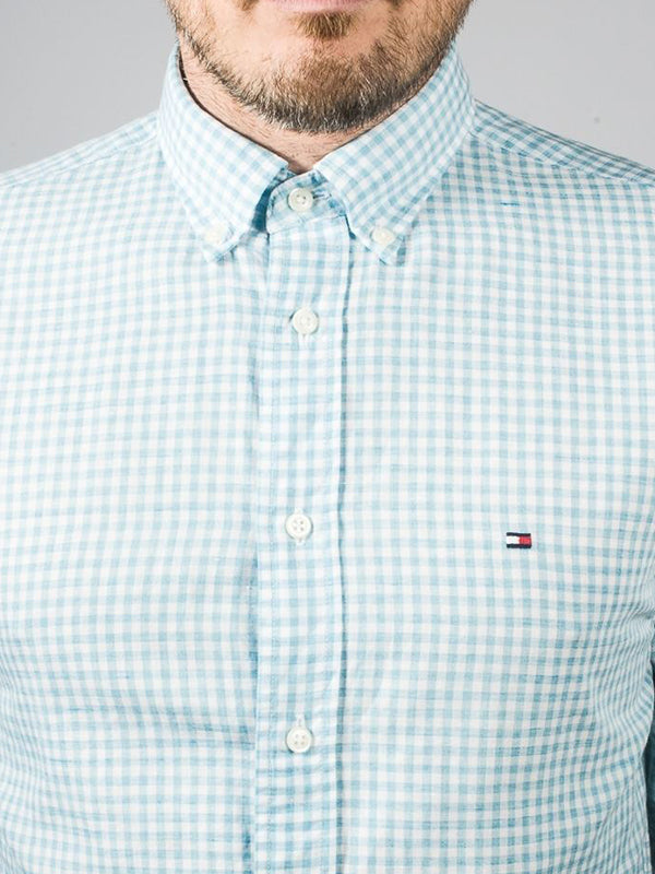 Cotton Linen Gingham VIVID BLUE / BRIGHT WHITE / L