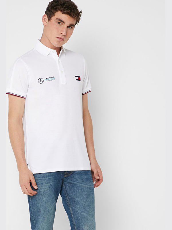 1 Mb Logo Polo BRIGHT WHITE / L