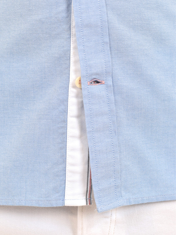 Slim Organic Oxford SHIRT BLUE / L