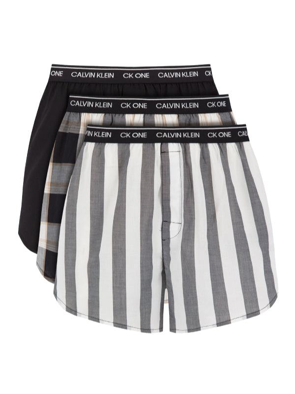 Boxer Slim 3Pk LEVEL STRIPE/ BLACK/ FIELD PLAID / L