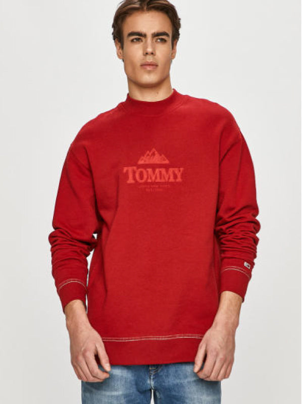 Tjm Tonal Graphic Crew Wine Red / L