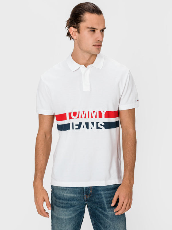 Tjm Block Stripe Polo White / L