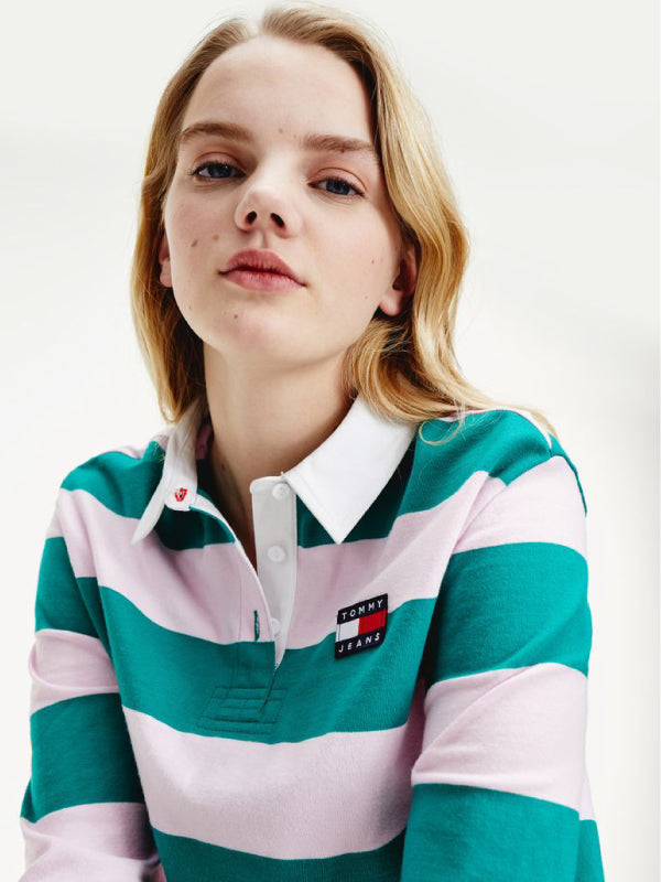 Tjw Rugby Polo Midwest Green / Romantic Pink / L