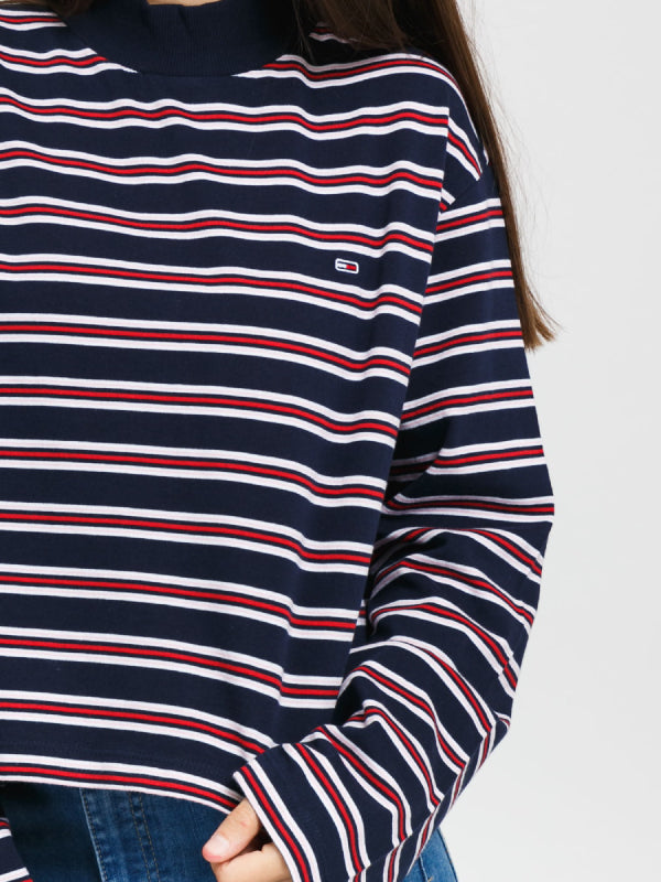 Tjw Striped Hybrid Longsleeve Twilight Navy / Wine Red / L