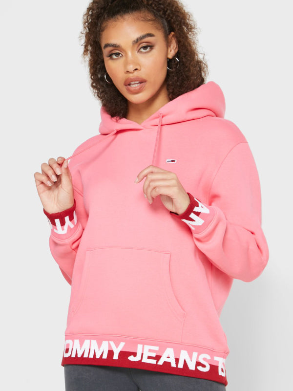 Tjw Branded Hem Hoodie Glamour Pink / L