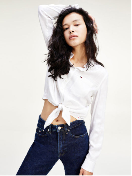 Tjw Front Knot Shirt White / L