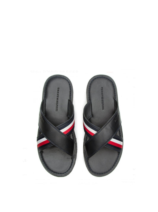 Criss Cross Leather Sandal MIDNIGHT / 42