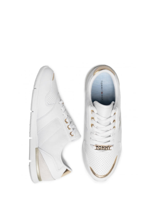 Metallic Lightweight Sneakers White/Light Gold / 36