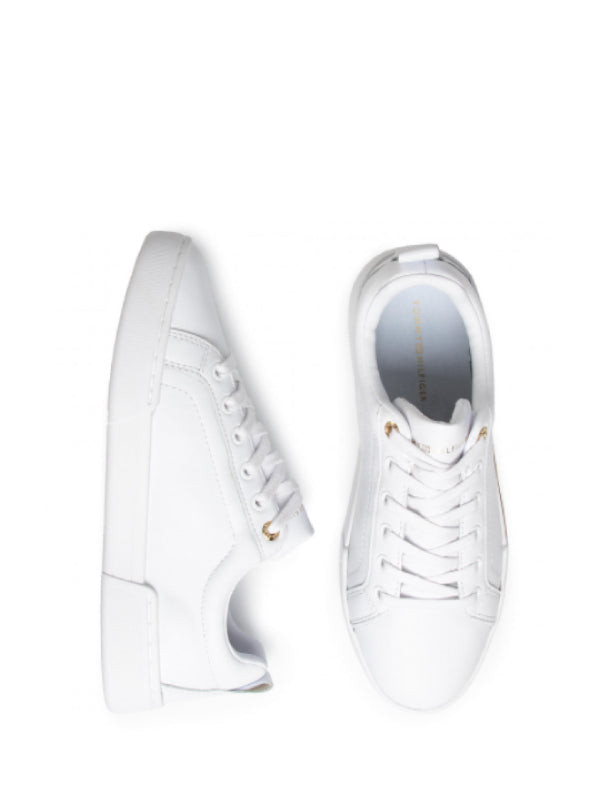 Branded Outsole Metallic Sneaker White / 36