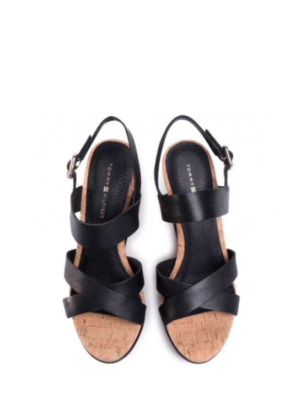 Corporate Leather  Wedge Sandal Black / 36