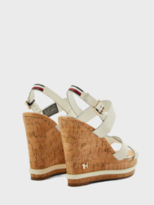 Corporate Leather  Wedge Sandal Ivory / 36