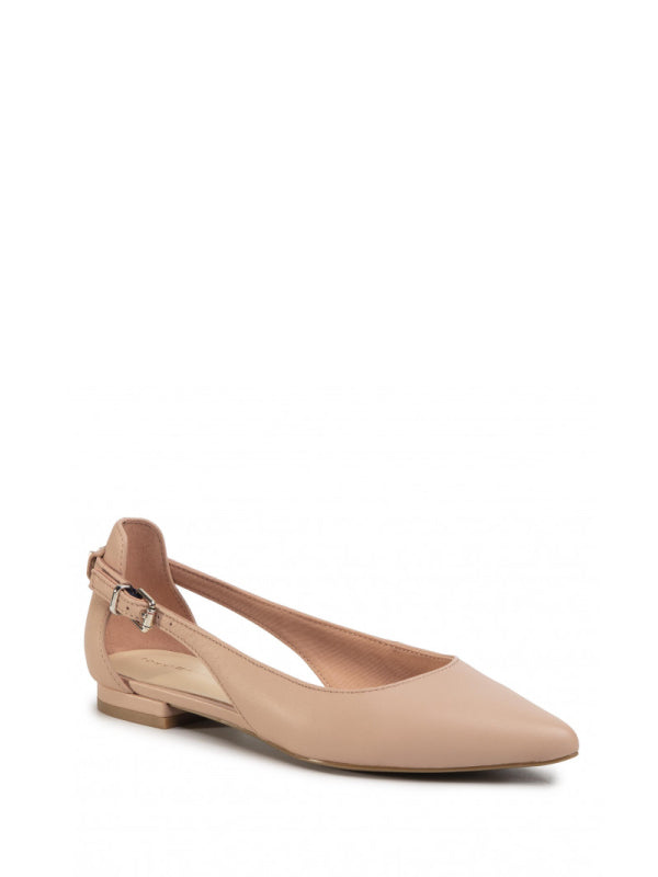 Feminine Leather Ballerina Sandbank / 36