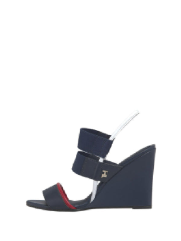 Feminine Elastic Wedge Sandal Sport Navy / 36