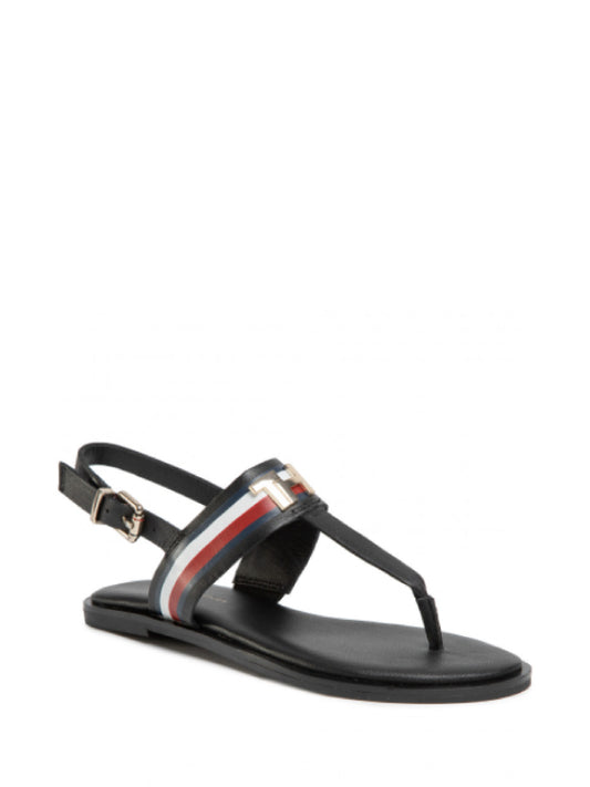 Corporate Leather Flat Sandal Black / 36