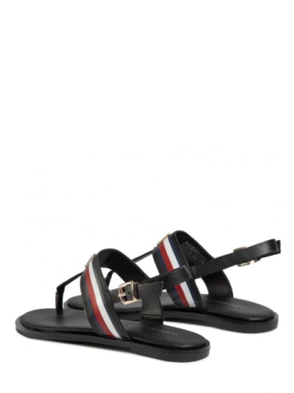 Corporate Leather Flat Sandal Black / 36