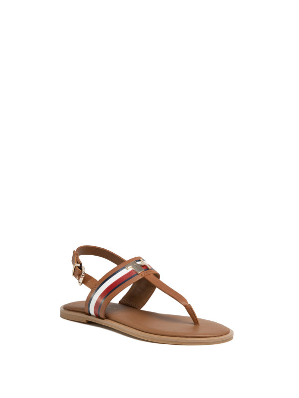 Corporate Leather Flat Sandal Summer Cognac / 36