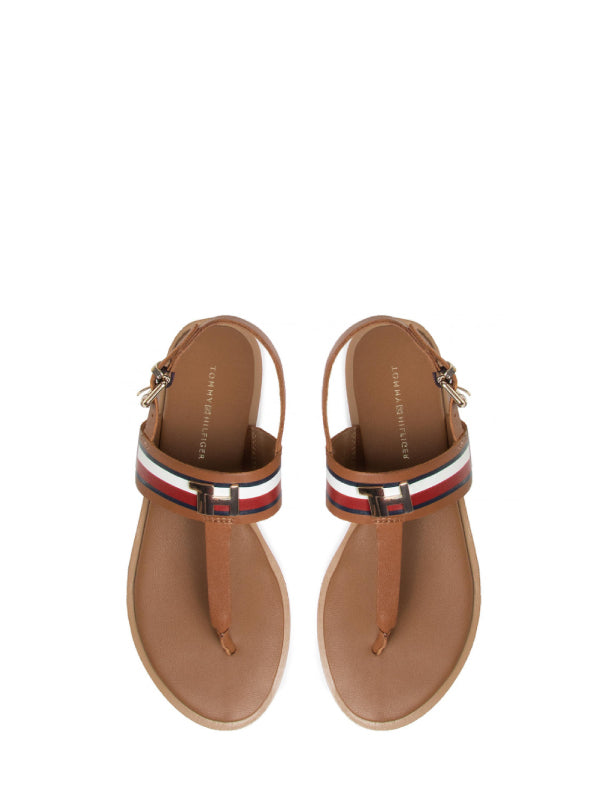 Corporate Leather Flat Sandal Summer Cognac / 36